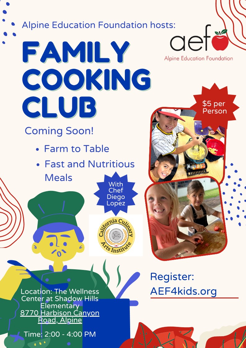 Cooking Club Poster (03 Oct 2025) alpine education foundation steam fair